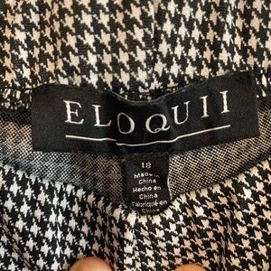 Eloquii Slim-Leg, Stretchy  Houndstooth Patterned Ankle Pants